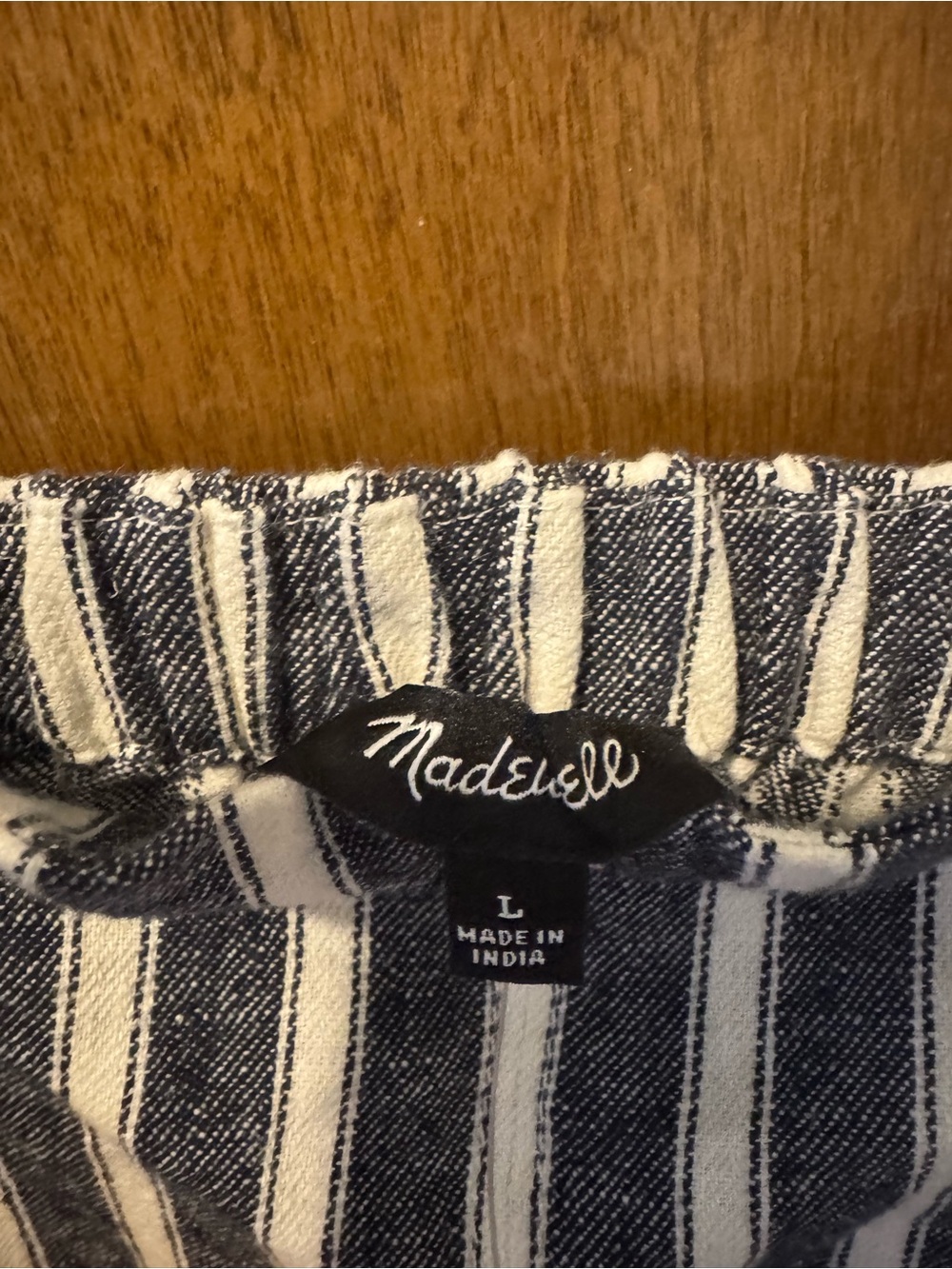NWT Madewell Blue & White Striped Square Neck Wide Strap Sleeveless Tank Top L